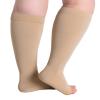 Hotfiary 1 Pair Plus Size Compression Socks-Up to 7XL Wide Calf 20-30 mmHg Compression Sock for Women Men Open Toe Stockings view 2