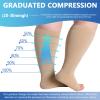 Hotfiary 1 Pair Plus Size Compression Socks-Up to 7XL Wide Calf 20-30 mmHg Compression Sock for Women Men Open Toe Stockings view 3