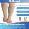Hotfiary 1 Pair Plus Size Compression Socks-Up to 7XL Wide Calf 20-30 mmHg Compression Sock for Women Men Open Toe Stockings view 4
