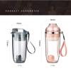 Shaker Bottle Fitness Exercise Water Bottle With Scale Meal Replacement Milkshake Protein Shakes Powder And Stirs Cup (Silver) view 2