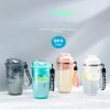 Shaker Bottle Fitness Exercise Water Bottle With Scale Meal Replacement Milkshake Protein Shakes Powder And Stirs Cup (Silver) view 3