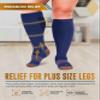 Doctor's Select Copper Plus Size Compression Socks Wide Calf - 2 Pairs | 20-30mmHg Extra Wide Calf Compression Socks Women, Gray / Navy - 2 Pairs, 2X-Large view 2