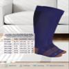 Doctor's Select Copper Plus Size Compression Socks Wide Calf - 2 Pairs | 20-30mmHg Extra Wide Calf Compression Socks Women, Gray / Navy - 2 Pairs, 2X-Large view 3