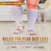 Doctor's Select Copper Plus Size Compression Socks Wide Calf - 2 Pairs | 20-30mmHg Extra Wide Calf Compression Socks Women, White / Black - 2 Pairs, 3X-Large view 2