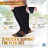 Doctor's Select Copper Plus Size Compression Socks Wide Calf - 2 Pairs | 20-30mmHg Extra Wide Calf Compression Socks Women, White / Black - 2 Pairs, 3X-Large view 3