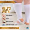 Doctor's Select Copper Plus Size Compression Socks Wide Calf - 2 Pairs | 20-30mmHg Extra Wide Calf Compression Socks Women, White / Black - 2 Pairs, 3X-Large view 4