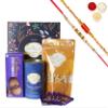 Ghasitaram Gifts Jaiccha Rakhi for Brother Ghasitaram Hamper Box of 8 Goodies with 2 Rakhis view 1
