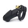Black Silicone Cock Cage, Lightweight Male Chastity Cage, Locking Male Chastity Device with Multi Rings view 2
