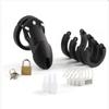 Black Silicone Cock Cage, Lightweight Male Chastity Cage, Locking Male Chastity Device with Multi Rings view 4