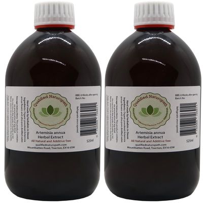 Artemisia (Sweet Annie/Qing Hao) Concentrated Herbal Extract - Twin Pack 525ml x 2 - in Glass Bottles