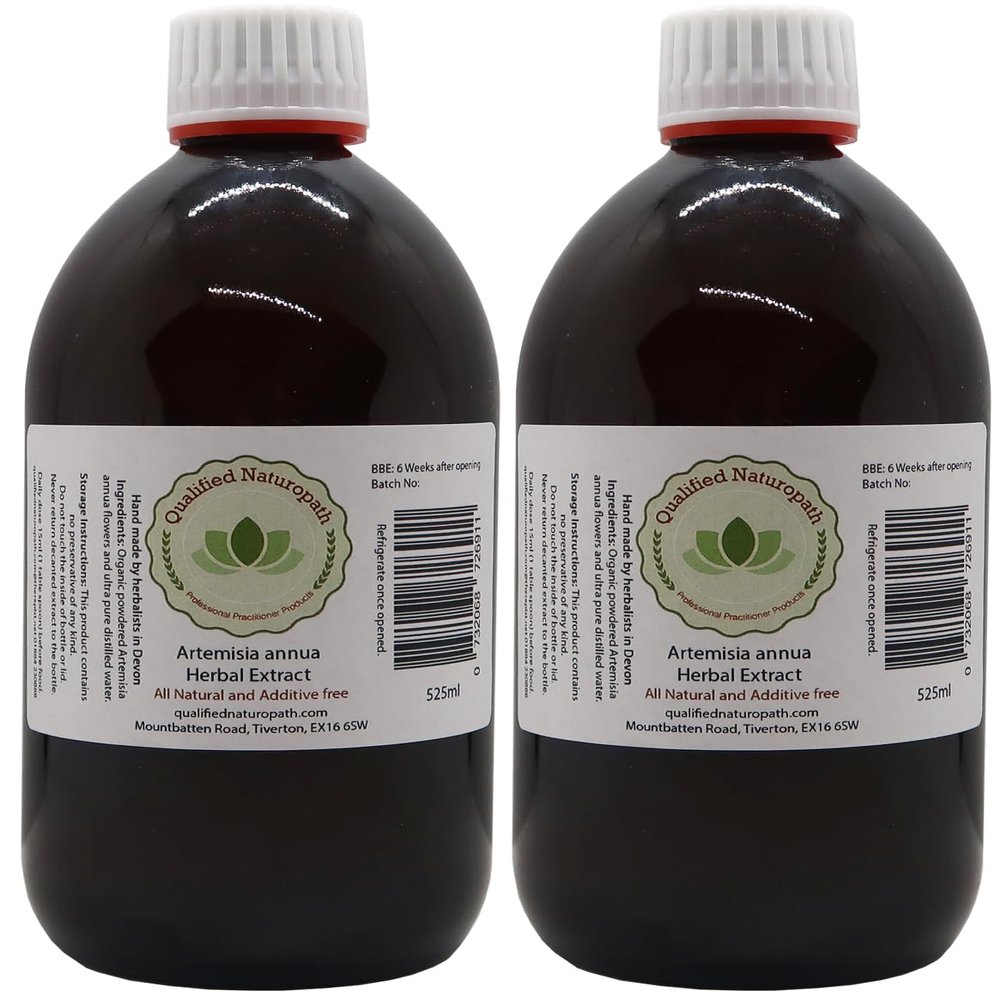 Artemisia (Sweet Annie/Qing Hao) Concentrated Herbal Extract - Twin Pack 525ml x 2 - in Glass Bottles