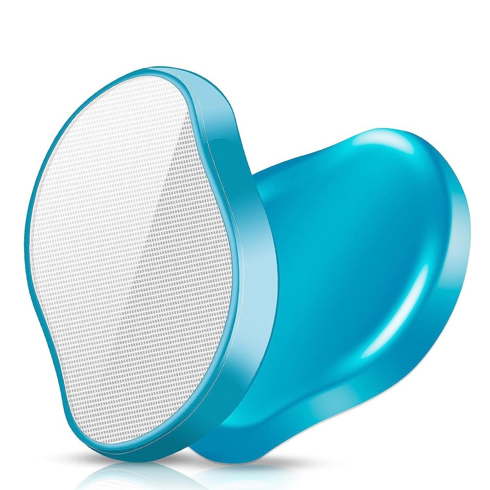 Crystal Hair Eraser for Women and Men, Reusable Crystal Hair Remover Device Magic Painless Exfoliation Hair Removal Tool, Magic Hair Eraser for Back Arms Legs (Blue)