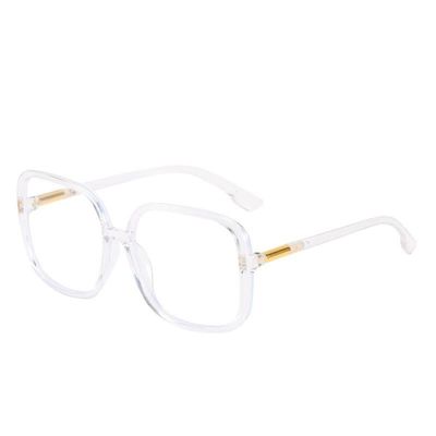 LTSRLL Large Square Reading Glasses Blue Light Blocking, Oversized Anti Eyestrain Computer Readers for Women Men Eyeglasses (Color : Clear, Size : +250)