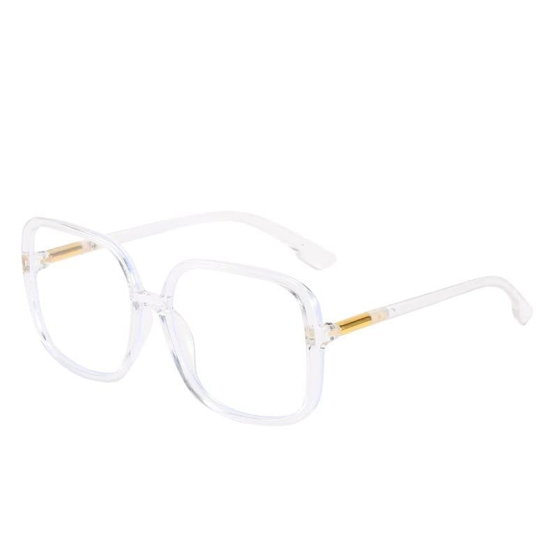 LTSRLL Large Square Reading Glasses Blue Light Blocking, Oversized Anti Eyestrain Computer Readers for Women Men Eyeglasses (Color : Clear, Size : +250)