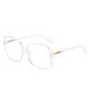 LTSRLL Large Square Reading Glasses Blue Light Blocking, Oversized Anti Eyestrain Computer Readers for Women Men Eyeglasses (Color : Clear, Size : +250) view 1