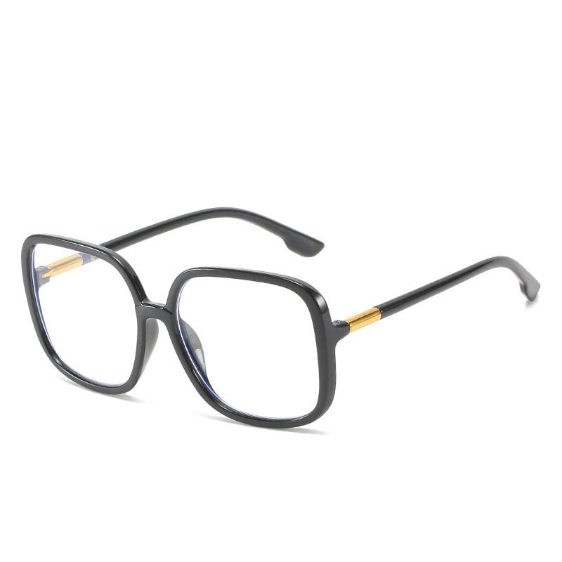 LTSRLL Large Square Reading Glasses Blue Light Blocking, Oversized Anti Eyestrain Computer Readers for Women Men Eyeglasses (Color : Black, Size : +300)