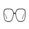 LTSRLL Large Square Reading Glasses Blue Light Blocking, Oversized Anti Eyestrain Computer Readers for Women Men Eyeglasses (Color : Black, Size : +300) view 2