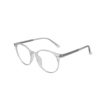 LTSRLL Oversized Round Frame Reading Glasses, Retro Oval Blue Light Blocking Computer Readers, TR Anti Glare Eyeglasses (Color : Transparent, Size : +100)