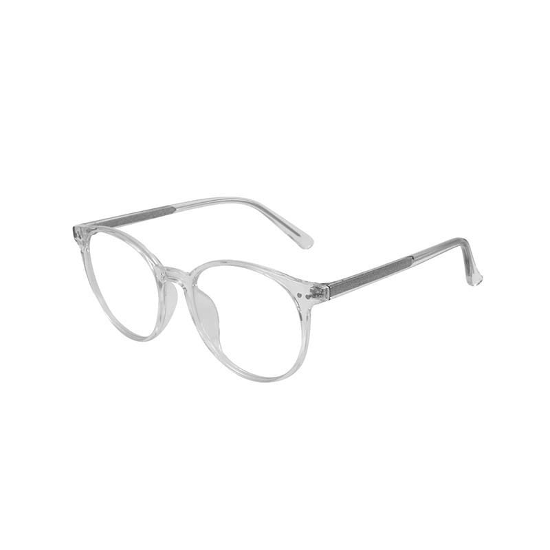LTSRLL Oversized Round Frame Reading Glasses, Retro Oval Blue Light Blocking Computer Readers, TR Anti Glare Eyeglasses (Color : Transparent, Size : +100)
