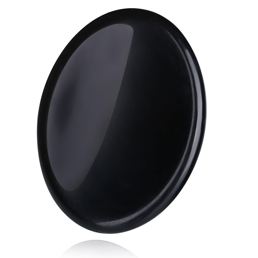XIANNVXI Black Obsidian Worry Stone Polished Thumb Stone Healing Stone Gemstone Meditation Accessories Reiki Crystal Oval Stone for Anxiety Stress Relief Relaxation