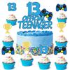 13th Game Birthday Cake Topper, Video Game Boy 13 Birthday Level Up Party Decoration Supplies view 1
