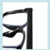 LTSRLL Stylish Square Reading Glasses, Blue Light Blocking Anti Eyestrain Computer Reading Glasses for Women and Men Readers (Color : Black-1, Size : +250) view 4