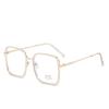 LTSRLL Oversized Square Reading Glasses, Large Metal Blue Light Blocking Computer Goggles Readers, HD Anti Glare Eyeglasses (Color : Transparent, Size : +100) view 1