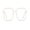 LTSRLL Oversized Square Reading Glasses, Large Metal Blue Light Blocking Computer Goggles Readers, HD Anti Glare Eyeglasses (Color : Transparent, Size : +100) view 2