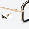 LTSRLL Oversized Square Reading Glasses, Large Metal Blue Light Blocking Computer Goggles Readers, HD Anti Glare Eyeglasses (Color : Transparent, Size : +100) view 4