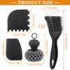 Jaeskeclip 4pcs Cleaning Tool, Stainless Steel Cast Iron Skillet Cleaner, Cast Iron Scrubber Kit,Chainmail Scrubber with Scraper Tool for Cast Iron Pans, for Cast Iron Pans, Grill, Sinks(Black) view 2