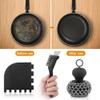 Jaeskeclip 4pcs Cleaning Tool, Stainless Steel Cast Iron Skillet Cleaner, Cast Iron Scrubber Kit,Chainmail Scrubber with Scraper Tool for Cast Iron Pans, for Cast Iron Pans, Grill, Sinks(Black) view 4