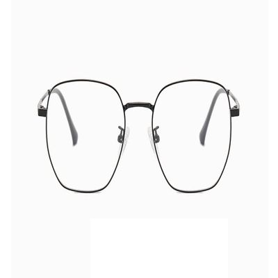 LTSRLL Oversized Square Metal Reading Glasses, Large Wire Frame Blue Light Blocking Computer Readers, Anti Glare Eyeglasses (Color : Black, Size : +150)