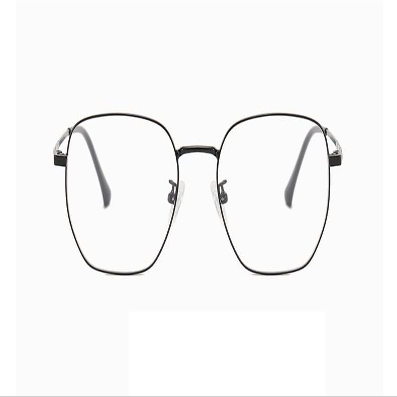 LTSRLL Oversized Square Metal Reading Glasses, Large Wire Frame Blue Light Blocking Computer Readers, Anti Glare Eyeglasses (Color : Black, Size : +150)