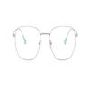 LTSRLL Oversized Square Metal Reading Glasses, Large Wire Frame Blue Light Blocking Computer Readers, Anti Glare Eyeglasses (Color : Silver, Size : +300) view 1