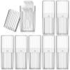Dandat 8 Pcs Project Storage Case Portable Creative Storage Box Dental Toothpick Holder Floss Qtip Travel Case Transparent Flosser Dispenser Container for Teeth Cleaning Cotton Swab (White) view 1