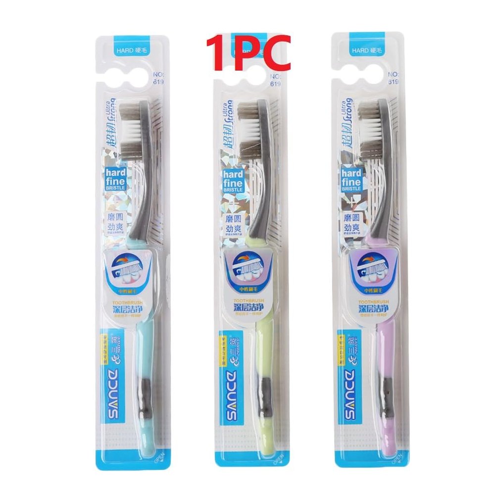 1pc Super Hard Bristle Toothbrush Remove Smoke Stains Coffee Dirt Toothbrush Soft Bristles Set for Adults