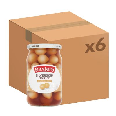 Baxters Crunchy Tangy Silverskin Onions Jar, 440 g (Pack of 6)