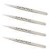 4 Pieces Eyelash Extension Tweezers, Precision Straight Tip Tweezers with Holes for Jewelry Making, Electronics Repair and Hair Removal view 1