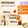 Fitnesshock Protein Bars Low Carb, High Protein Chocolate Bar  No Sugar Added, Rich Fiber Content, Palm Oil Free | Hazelnut Vanilla | 12x50g view 3