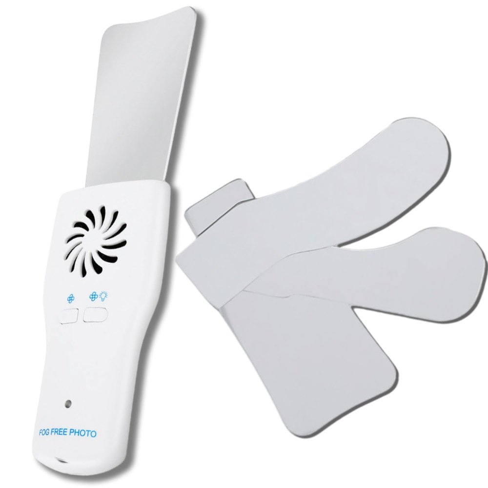 Dental Fog Free Intraoral Photography Mirror Mouth with Light Fan 2 Sided Led 4 Lens Dental Photo Reflector Mirrors