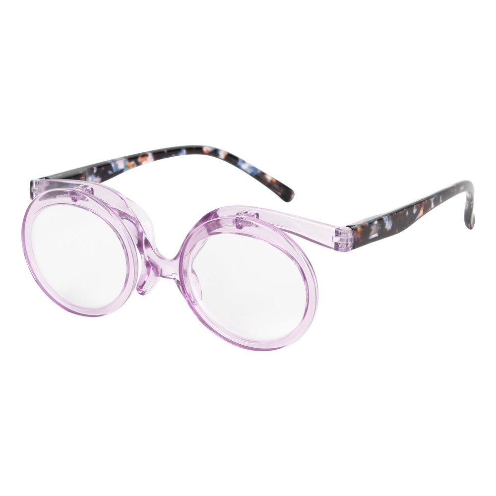 Aisi Women Makeup Reading Glasses Cosmetic Readers Flip Up Two Lens Magnifying Eyeglasses