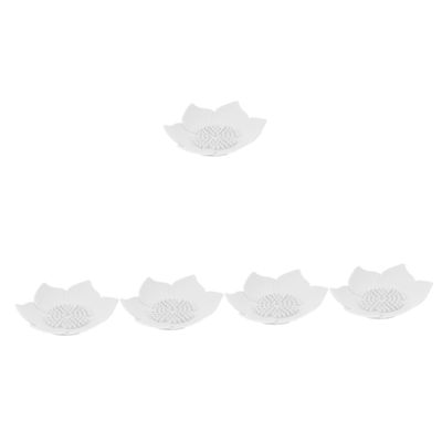 Alipis 5pcs Flower Shaped Soap Tray Silicone Soap Holder Water Draining for Wash Table