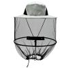 MUNSKT Mosquito Head Net Grey Sun Hat, Foldable Cap with Face Netting Cover, Quick Dry Wide Brim Protection Mask, Breathable Anti Insects Bug Bee for Outdoor Hiking Camping Gardening Fishing view 1