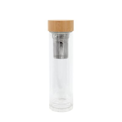 Glass Bottle with Integrated Tea Strainer