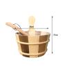 Duiaynke 4L Sauna Barrel and Ladle Steaming Tool, for Sauna Bath Spa Jacuzzi or Wine Bucket Set and Storage Planter (Wood Brown) view 2