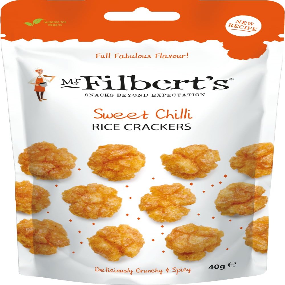 MR FILBERTS Sweet Chilli Rice Crackers 40g - 12 Pack