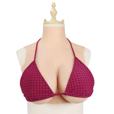 CRODRES Silicone Breastplate Realistic Breast Forms Realistic Fake Boobs Enhance for Crossdresser Drag Queen Transgender,Wheat colored,E Cup