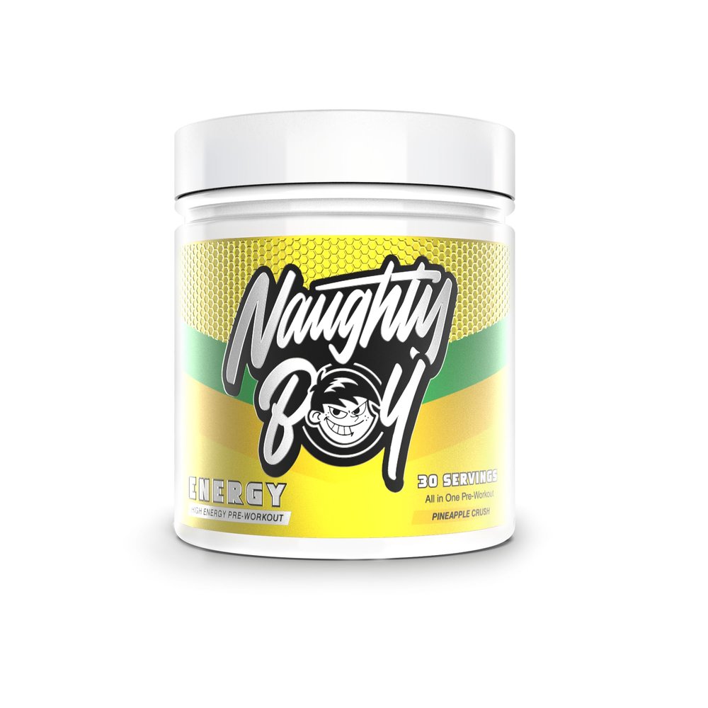 Naughty Boy High Energy Pre Workout Powder with Beta Alanine, Citrulline & Caffeine Supplements for Men & Women Clinically dosed Energy Drink- 390g/30 Servings (Pineapple Crush)