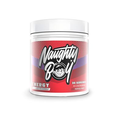 Naughty Boy High Energy Pre Workout Powder with Beta Alanine, Citrulline & Caffeine Supplements for Men & Women Clinically Dosed Energy Drink- 390g/30 Servings (Tropical Punch)