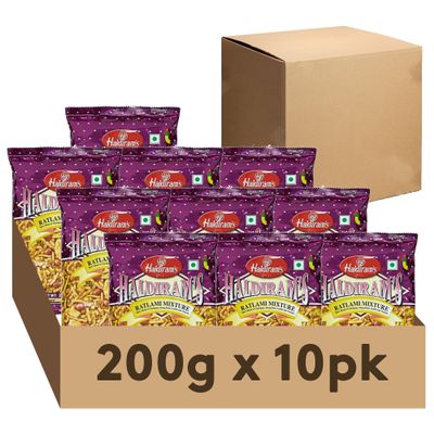 Haldirams Ratlami Mixture 200g, Indian Snacks & Savouries - Namkeen - (Pack of 10)